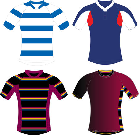 Rugby Shirt Mock ups Vectorsのイラスト素材