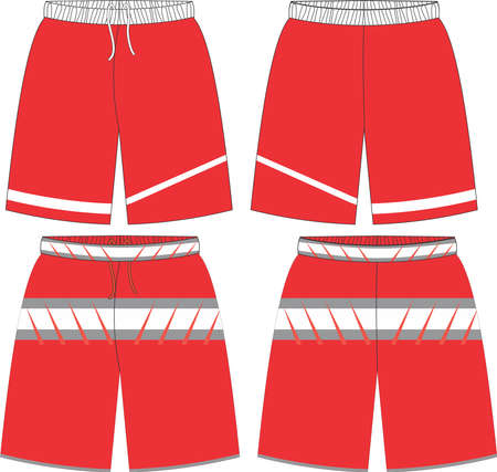 Basketball Uniform Shorts Front and Back View Mock ups Templates Vectorsのイラスト素材