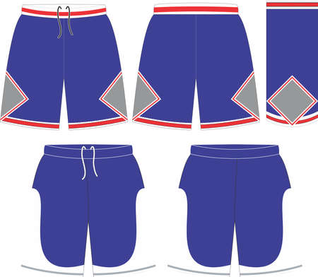 Basketball Uniform Shorts Front and Back View Mock ups Templates Vectorsのイラスト素材