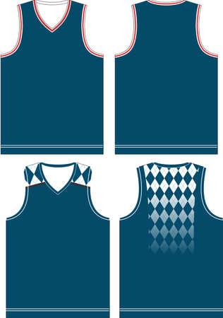 Basketball Uniform Jerseys Front and Back View Mock ups Templates Vectorsのイラスト素材