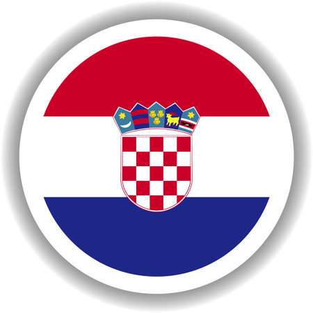 Croatia flag round shapeのイラスト素材
