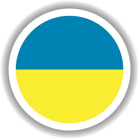 Ukraine flag round shapeのイラスト素材