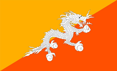 Bhutan Flag Designのイラスト素材