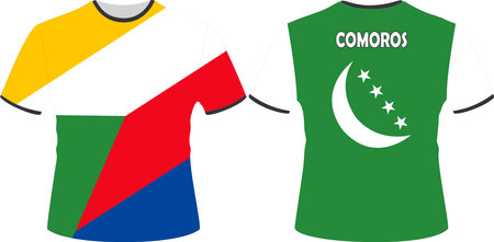 Soccer jersey and t-shirt design with flag of Comorosのイラスト素材