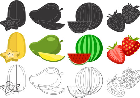 Fruits and Vegetables Designsのイラスト素材
