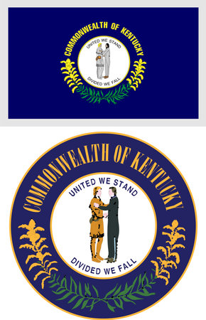 Kentucky US State Flag and Coat of Arm Designのイラスト素材