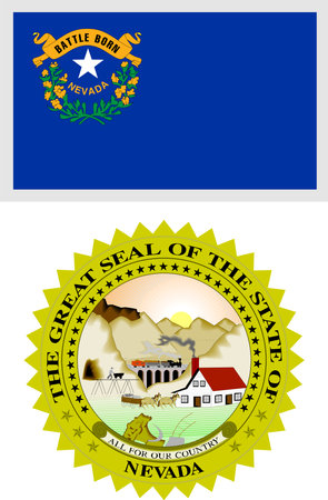 Nevada US State Flag and Coat of Arm Designのイラスト素材