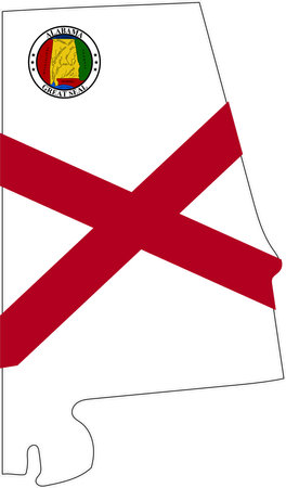 Map of Alabama State USAのイラスト素材