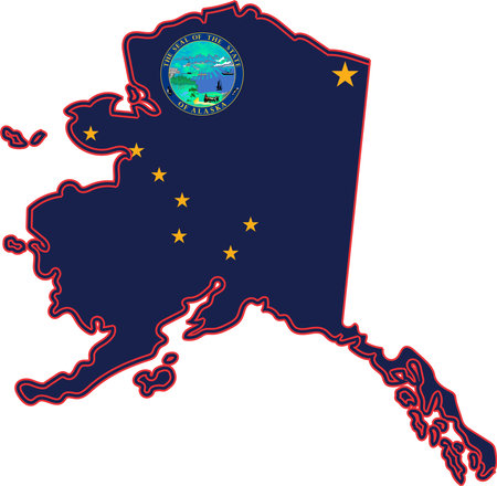 Map of Alaska State USAのイラスト素材