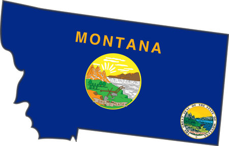 Map of Montana State USAのイラスト素材