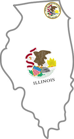 Map of Illinois State USAのイラスト素材