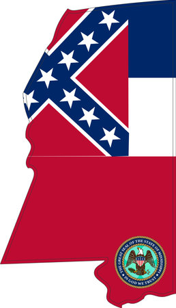 Map of Mississippi State USAのイラスト素材