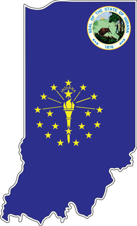 Map of Indiana State USAのイラスト素材