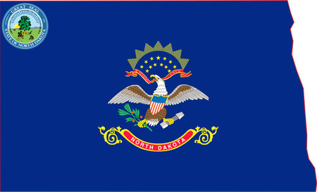Map of North Dakota State USAのイラスト素材