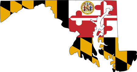 Map of Maryland State USAのイラスト素材
