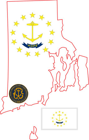 Map of Rhode Island State USAのイラスト素材