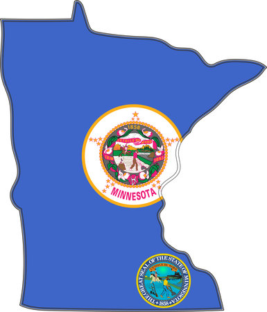 Map of Minnesota State USAのイラスト素材