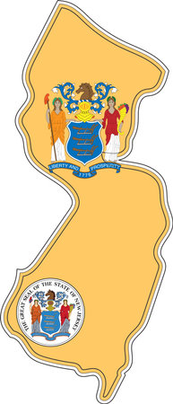 Map of New Jersey State USAのイラスト素材