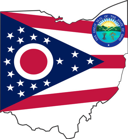 Map of Ohio State USAのイラスト素材