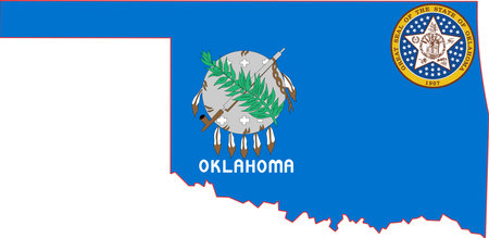 Map of Oklahoma State USAのイラスト素材