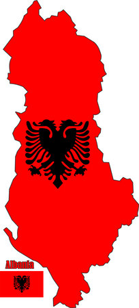 Albania Map and Flagのイラスト素材