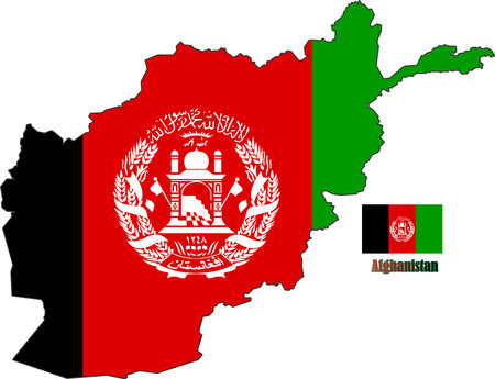 Afghanistan Map and Flagのイラスト素材