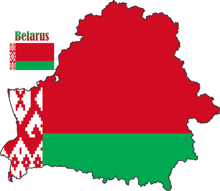 Belarus Map and Flagのイラスト素材