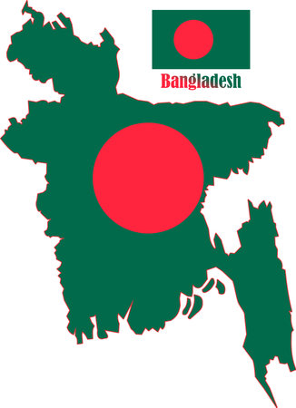 Bangladesh Map and Flagのイラスト素材