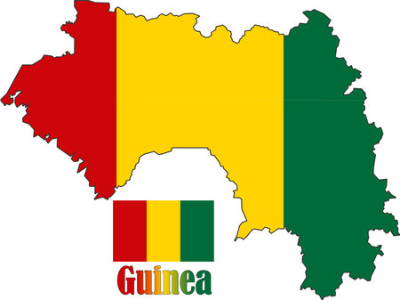 Guinea Map and Flagのイラスト素材