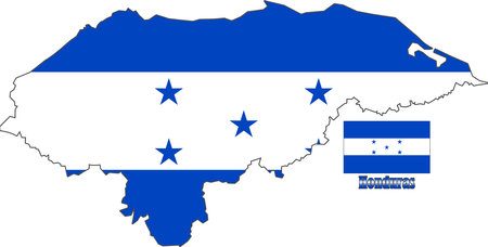 Honduras Map and Flagのイラスト素材