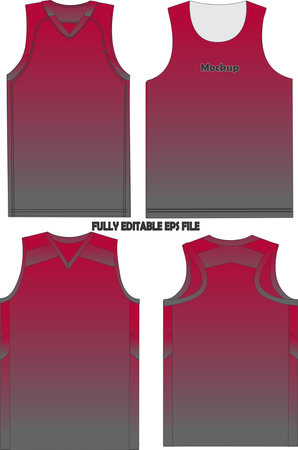 Basketball jersey template for sportswear. Front and back view. Vector illustrationのイラスト素材