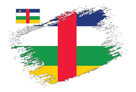 Flag of Central African Republic in grunge brush stroke, vector image.のイラスト素材