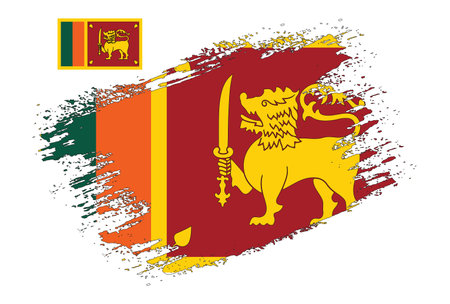 Sri Lanka flag in grunge brush stroke. Vector illustration.のイラスト素材