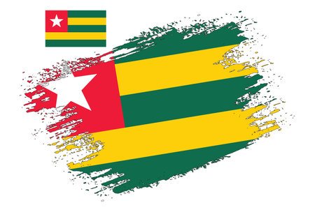 Flag of Uruguay in grunge style with a brush stroke. Vector illustration.のイラスト素材