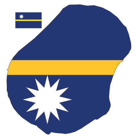Nauru flag map and official flag of Nauru.のイラスト素材