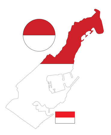 Indonesia map and flag on white background. Vector illustration.のイラスト素材