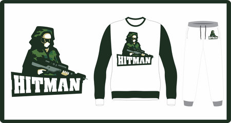 Paintball team. Set of vector illustrations for your design.のイラスト素材