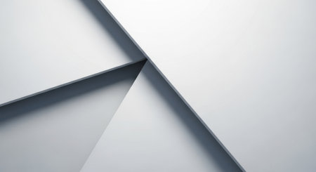 Clean, minimalist abstract image featuring intersecting planes and sharp shadows creating a modern geometric design with a sense of depth.の素材