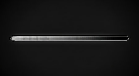 A minimalist, polished silver tie bar is centrally placed on a deep black background, highlighting its metallic sheen and clean lines.の素材