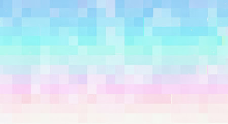 A gentle gradient of pastel colors, transitioning from blue and aqua to pink and white, with a subtle pixelated texture and vertical lines.の素材