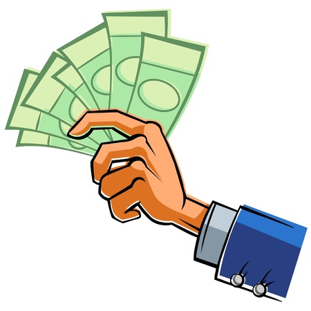 Hand with banknotes.のイラスト素材