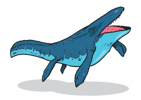 Mosasaurus Vector Illustration Suitable For Graphic Design Projectのイラスト素材