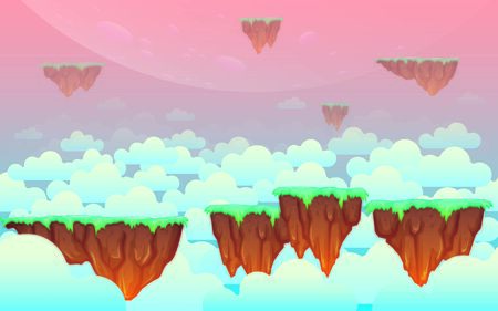 Floating Land Background Illustration Suitable For Graphic Design Projectのイラスト素材