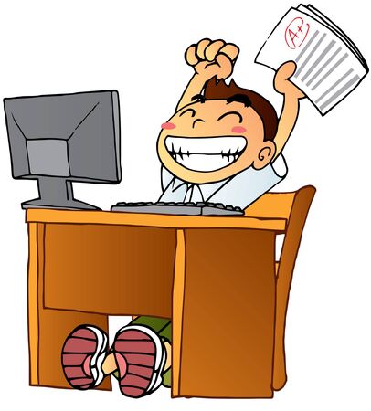 Student Vector Illustration Suitable For Graphic Design Projectのイラスト素材