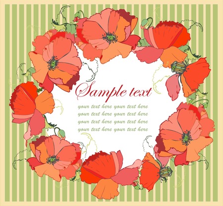 Decorative framework. Poppy.のイラスト素材