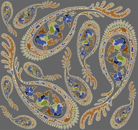 Seamless background from a paisley ornament, fashionable modern wallpaper or textile.のイラスト素材