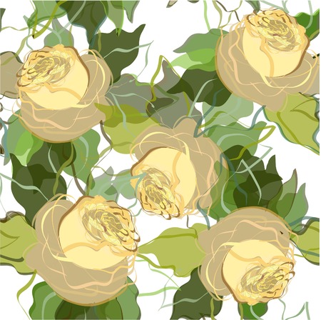 Beautiful composition with the image of yellow roses.のイラスト素材