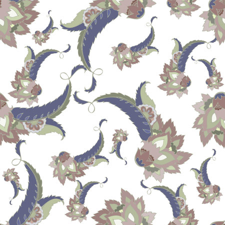 Seamless background from a paisley ornament, fashionable modern wallpaper or textile.のイラスト素材