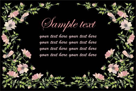 Beautiful greeting card with the image of a wild rose.のイラスト素材