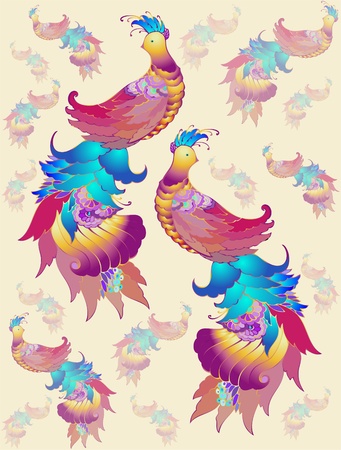Seamless  background. Illustration  birds.のイラスト素材